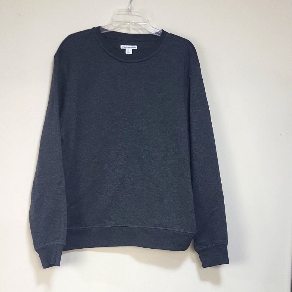 AMAZON ESSENTIALS Charcol Gray Cotton Poly Fleece Crew Neck Sweatshirt